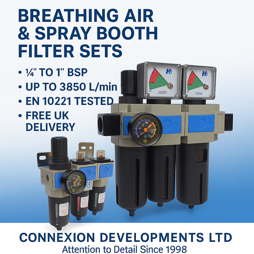 Breathing air and spray booth filter sets